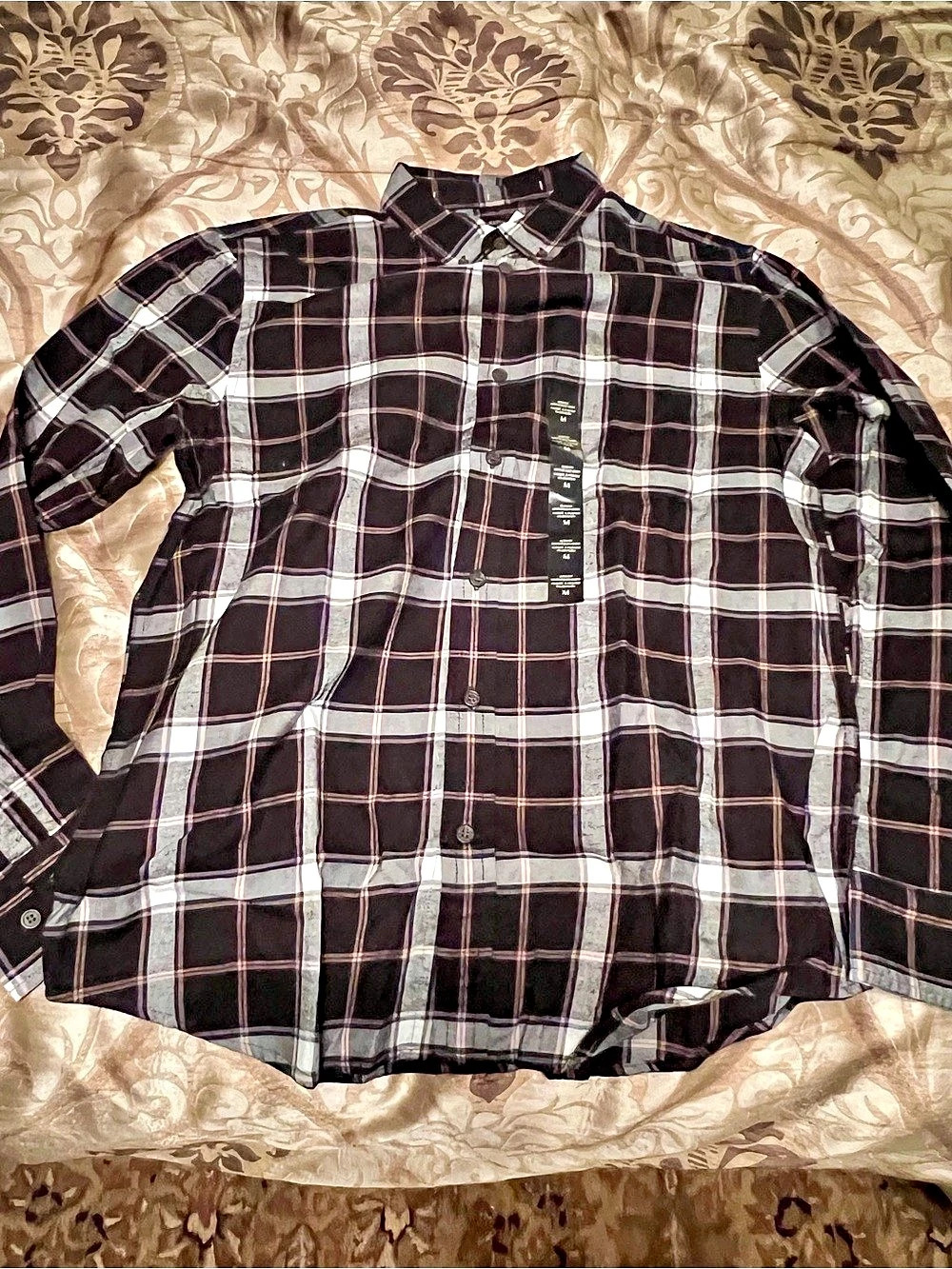 Banana Republic Slim Fit Untucked Plaid Shirt Size Medium